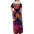 Day of Dead Lady Off Shoulder Maxi Dress Sugar Skull Flame Lady - Wonder Print Shop