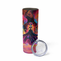 Day of Dead Lady Skinny Tumbler Sugar Skull Flame Lady - Wonder Print Shop