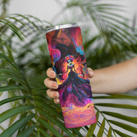 Day of Dead Lady Skinny Tumbler Sugar Skull Flame Lady - Wonder Print Shop