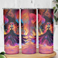 Day of Dead Lady Skinny Tumbler Sugar Skull Flame Lady - Wonder Print Shop