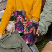 Day of Dead Lady Tumbler Cup Sugar Skull Flame Lady - Wonder Print Shop