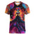 Day of Dead Lady Women V Neck T Shirt Sugar Skull Flame Lady - Wonder Print Shop