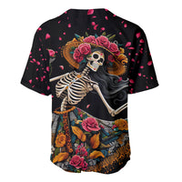 Day of Dead Lady Baseball Jersey Sugar Skull Lady Dancing - Wonder Print Shop