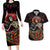 Day of Dead Lady Couples Matching Long Sleeve Bodycon Dress and Hawaiian Shirt Sugar Skull Lady Dancing - Wonder Print Shop