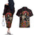 Day of Dead Lady Couples Matching Off The Shoulder Long Sleeve Dress and Hawaiian Shirt Sugar Skull Lady Dancing - Wonder Print Shop