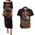 Day of Dead Lady Couples Matching Puletasi Dress and Hawaiian Shirt Sugar Skull Lady Dancing - Wonder Print Shop