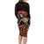 Day of Dead Lady Family Matching Long Sleeve Bodycon Dress and Hawaiian Shirt Sugar Skull Lady Dancing - Wonder Print Shop