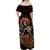 Day of Dead Lady Family Matching Off Shoulder Maxi Dress and Hawaiian Shirt Sugar Skull Lady Dancing - Wonder Print Shop