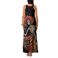 Day of Dead Lady Family Matching Tank Maxi Dress and Hawaiian Shirt Sugar Skull Lady Dancing - Wonder Print Shop