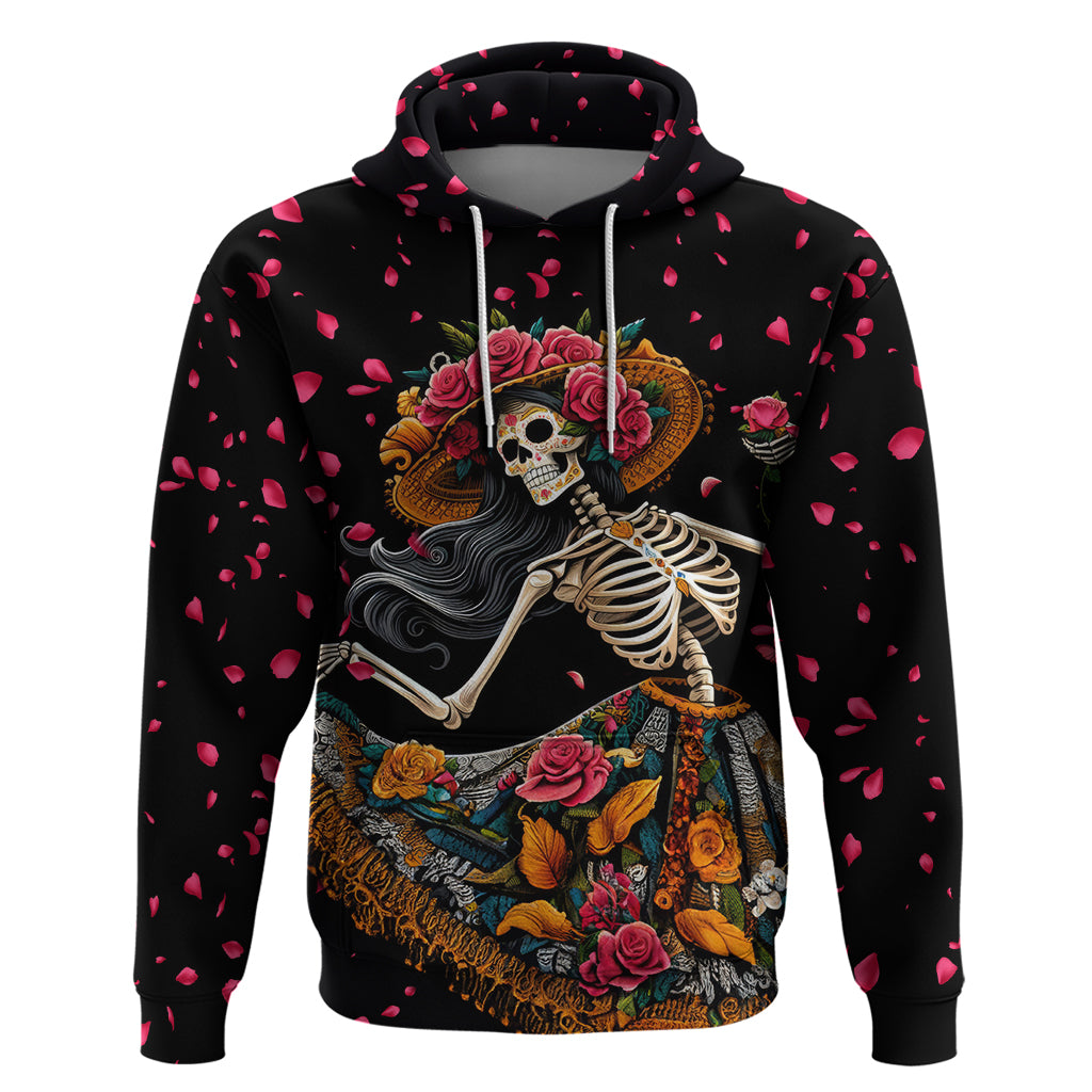 Day of Dead Lady Hoodie Sugar Skull Lady Dancing - Wonder Print Shop