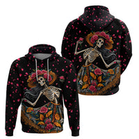 Day of Dead Lady Hoodie Sugar Skull Lady Dancing - Wonder Print Shop