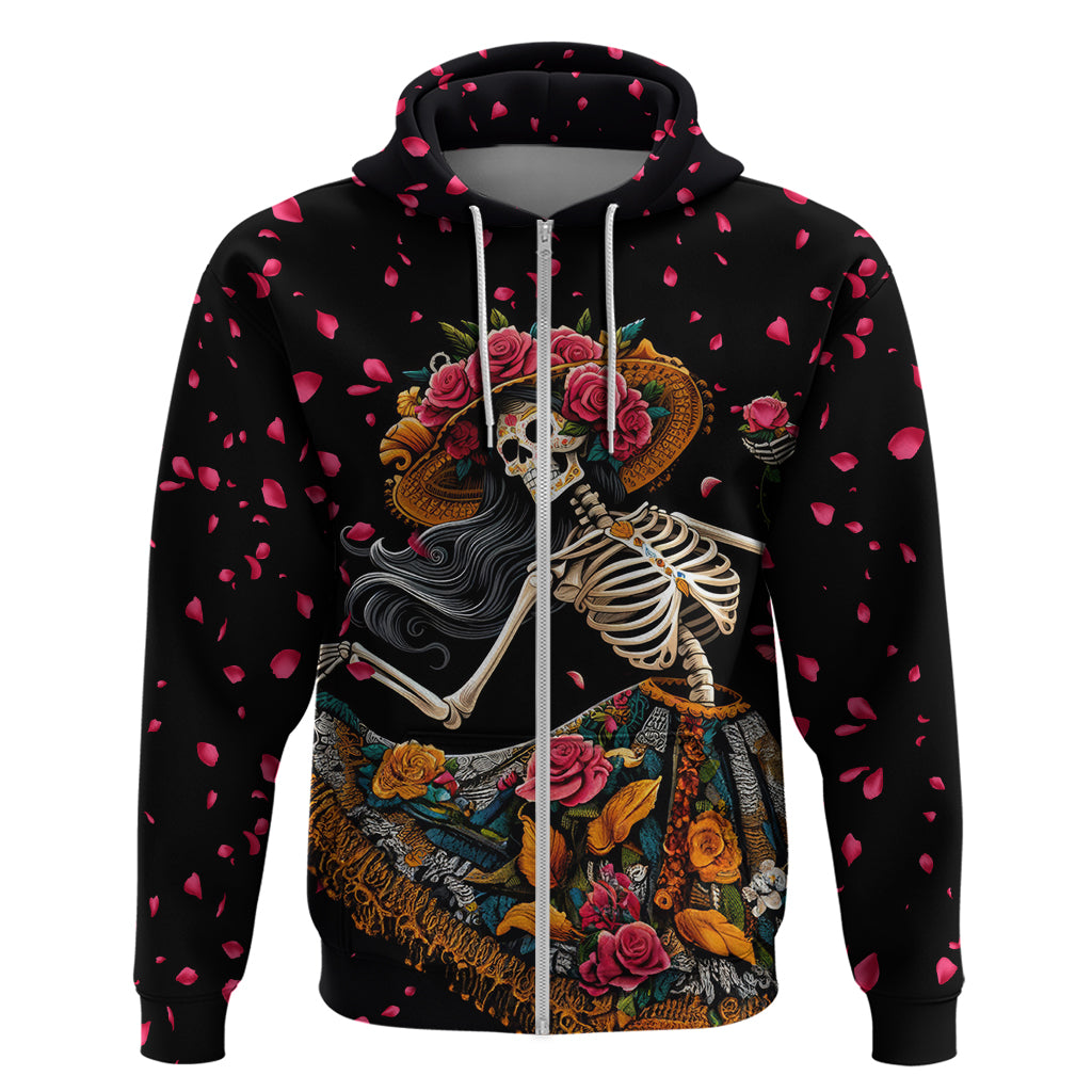 Day of Dead Lady Hoodie Sugar Skull Lady Dancing - Wonder Print Shop