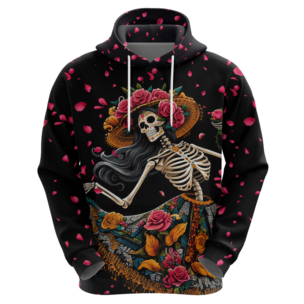 Day of Dead Lady Hoodie Sugar Skull Lady Dancing - Wonder Print Shop