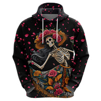 Day of Dead Lady Hoodie Sugar Skull Lady Dancing - Wonder Print Shop