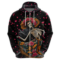 Day of Dead Lady Hoodie Sugar Skull Lady Dancing - Wonder Print Shop