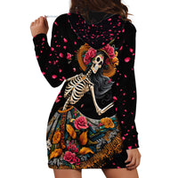 Day of Dead Lady Hoodie Dress Sugar Skull Lady Dancing - Wonder Print Shop