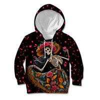Day of Dead Lady Kid Hoodie Sugar Skull Lady Dancing - Wonder Print Shop