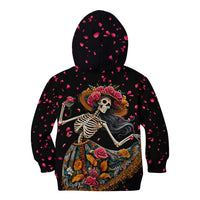 Day of Dead Lady Kid Hoodie Sugar Skull Lady Dancing - Wonder Print Shop