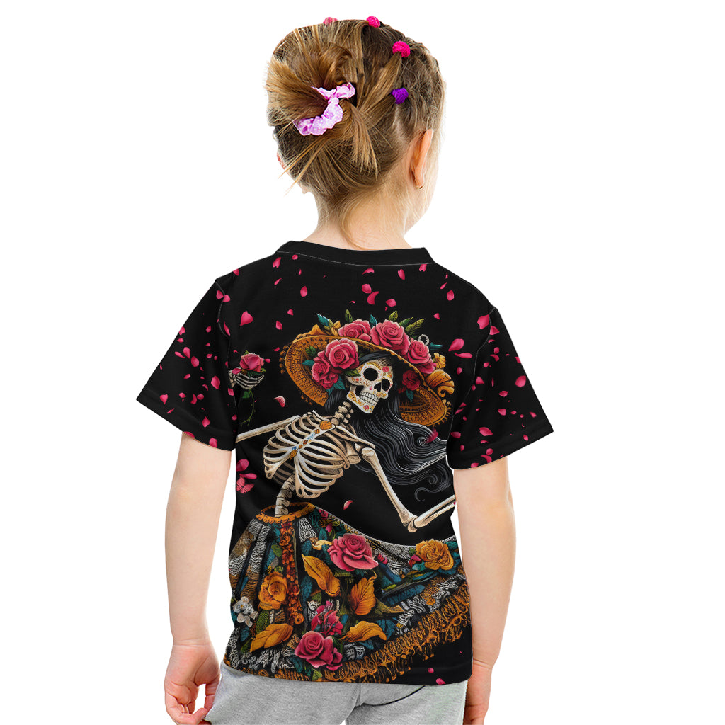 Day of Dead Lady Kid T Shirt Sugar Skull Lady Dancing - Wonder Print Shop
