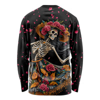 Day of Dead Lady Long Sleeve Shirt Sugar Skull Lady Dancing - Wonder Print Shop