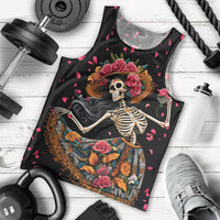 Day of Dead Lady Men Tank Top Sugar Skull Lady Dancing - Wonder Print Shop