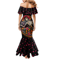 Day of Dead Lady Mermaid Dress Sugar Skull Lady Dancing - Wonder Print Shop