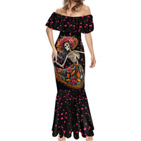 Day of Dead Lady Mermaid Dress Sugar Skull Lady Dancing - Wonder Print Shop