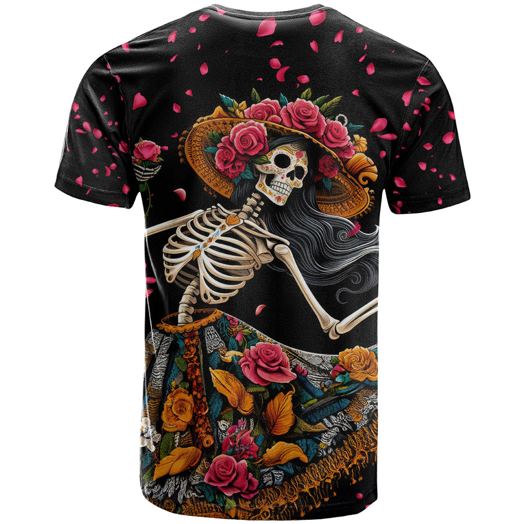 Day of Dead Lady T Shirt Sugar Skull Lady Dancing - Wonder Print Shop