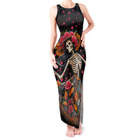 Day of Dead Lady Tank Maxi Dress Sugar Skull Lady Dancing - Wonder Print Shop