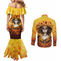day-of-dead-lady-couples-matching-mermaid-dress-and-long-sleeve-button-shirt-sugar-skull-lady-sunflower