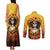 Day of Dead Lady Couples Matching Tank Maxi Dress and Long Sleeve Button Shirt Sugar Skull Lady Sunflower - Wonder Print Shop