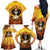 Day of Dead Lady Family Matching Off Shoulder Long Sleeve Dress and Hawaiian Shirt Sugar Skull Lady Sunflower - Wonder Print Shop