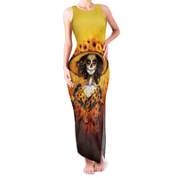 Day of Dead Lady Family Matching Tank Maxi Dress and Hawaiian Shirt Sugar Skull Lady Sunflower - Wonder Print Shop