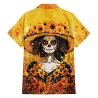 Day of Dead Lady Hawaiian Shirt Sugar Skull Lady Sunflower - Wonder Print Shop
