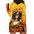 Day of Dead Lady Hoodie Dress Sugar Skull Lady Sunflower - Wonder Print Shop