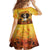 Day of Dead Lady Kid Short Sleeve Dress Sugar Skull Lady Sunflower - Wonder Print Shop
