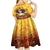 Day of Dead Lady Kid Short Sleeve Dress Sugar Skull Lady Sunflower - Wonder Print Shop