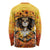 Day of Dead Lady Long Sleeve Shirt Sugar Skull Lady Sunflower - Wonder Print Shop