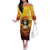 Day of Dead Lady Off The Shoulder Long Sleeve Dress Sugar Skull Lady Sunflower - Wonder Print Shop
