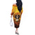 Day of Dead Lady Off The Shoulder Long Sleeve Dress Sugar Skull Lady Sunflower - Wonder Print Shop