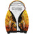 Day of Dead Lady Sherpa Hoodie Sugar Skull Lady Sunflower - Wonder Print Shop