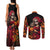 Day of Dead Girl Couples Matching Tank Maxi Dress and Long Sleeve Button Shirt Sugar Skull Girl Rose And Marigold - Wonder Print Shop