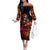 Day of Dead Girl Family Matching Off Shoulder Long Sleeve Dress and Hawaiian Shirt Sugar Skull Girl Rose And Marigold - Wonder Print Shop