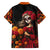 Day of Dead Girl Family Matching Off Shoulder Maxi Dress and Hawaiian Shirt Sugar Skull Girl Rose And Marigold - Wonder Print Shop