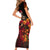 Day of Dead Girl Family Matching Short Sleeve Bodycon Dress and Hawaiian Shirt Sugar Skull Girl Rose And Marigold - Wonder Print Shop