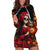 Day of Dead Girl Hoodie Dress Sugar Skull Girl Rose And Marigold - Wonder Print Shop