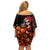 Day of Dead Girl Off Shoulder Short Dress Sugar Skull Girl Rose And Marigold - Wonder Print Shop