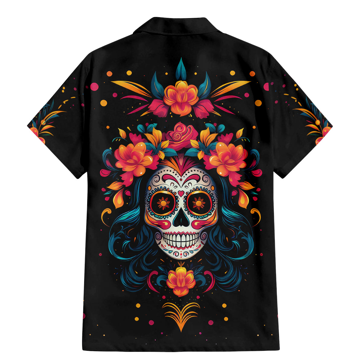 Day of Dead Skull Family Matching Mermaid Dress and Hawaiian Shirt Sugar Skull Festival Lady - Wonder Print Shop