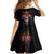Day of Dead Skull Family Matching Off Shoulder Long Sleeve Dress and Hawaiian Shirt Sugar Skull Festival Lady - Wonder Print Shop