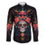 Day of Dead Skull Family Matching Off Shoulder Long Sleeve Dress and Hawaiian Shirt Sugar Skull Festival Lady - Wonder Print Shop
